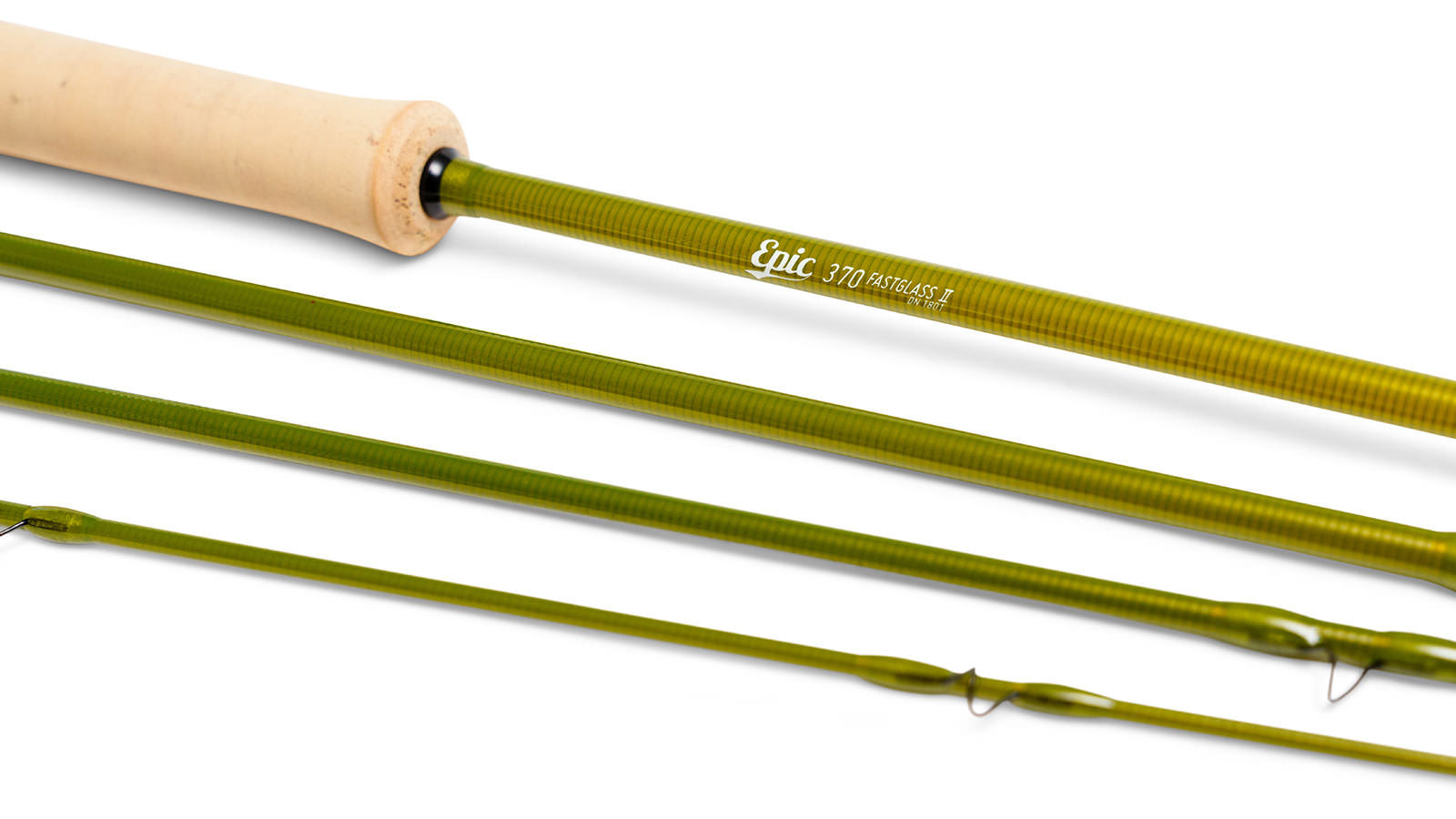 Epic Fly Fishing rod in olive green featuring snake guides