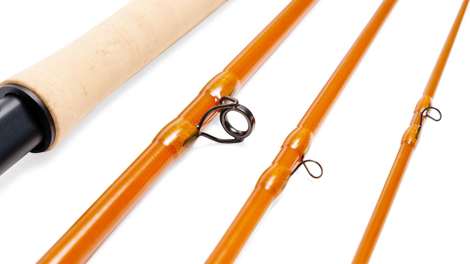 Beautiful guide wraps on the amber 580 Fastglasss Epic Fly rod