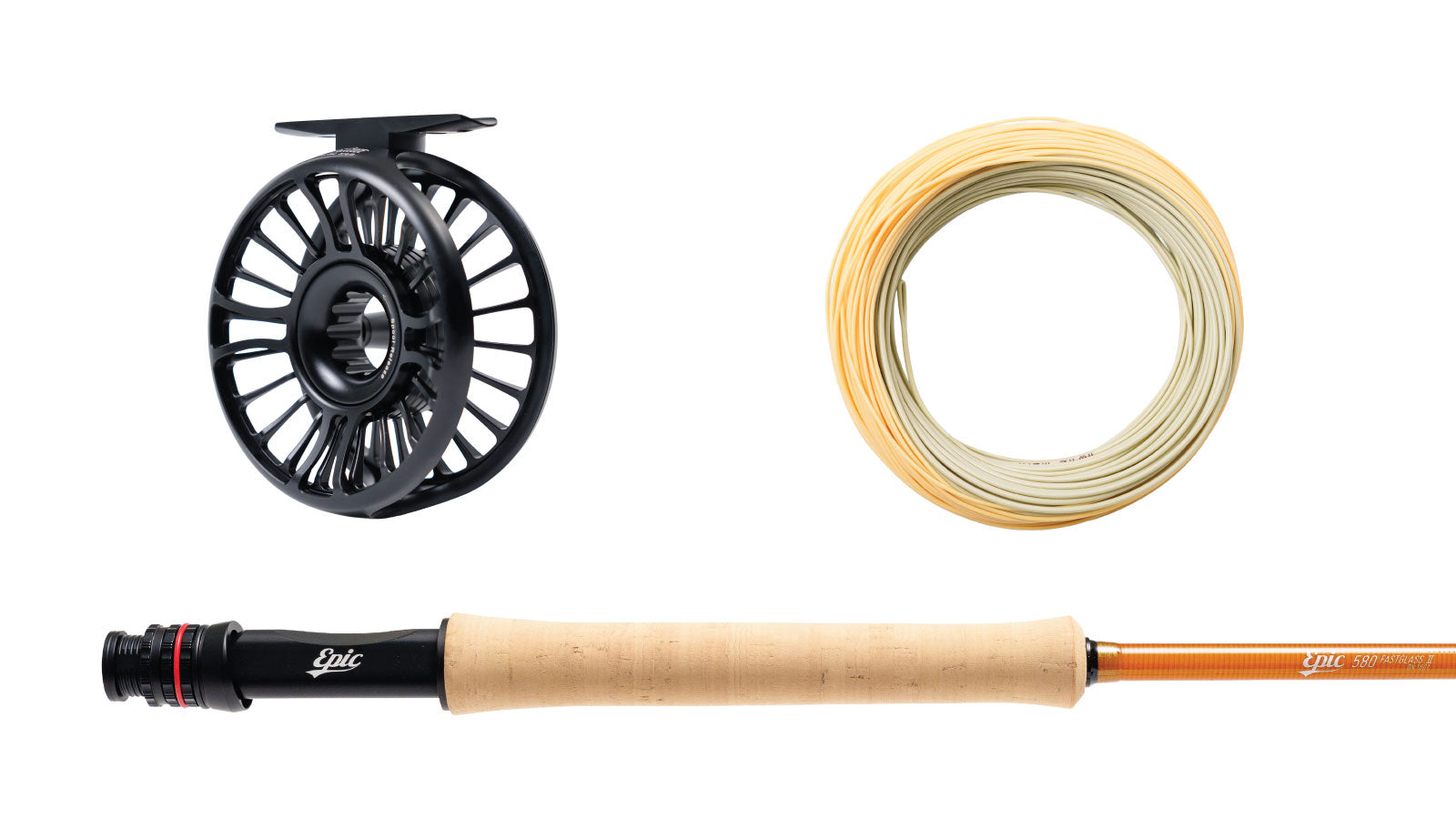 5wt 580 FastGlass Fly Rod + Trutta Reel + Line Bundle