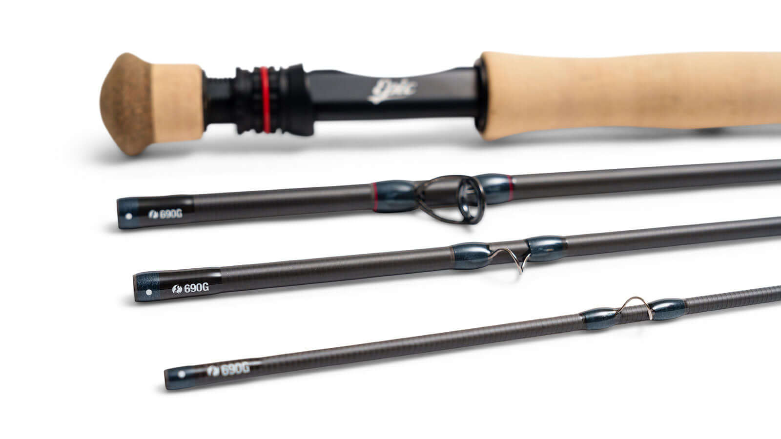 Ferrule labels on 690G 6 weight carbon fiber graphene fly rod