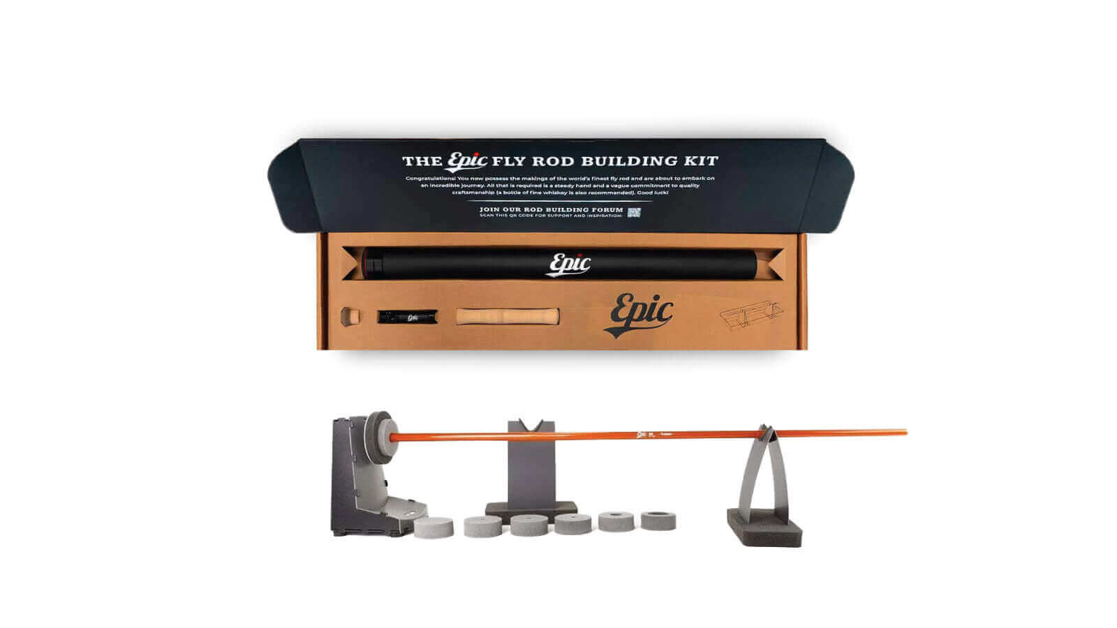 590G 5wt Carbon Fly Rod Building Kit + Fly Rod Turner & Drying Motor