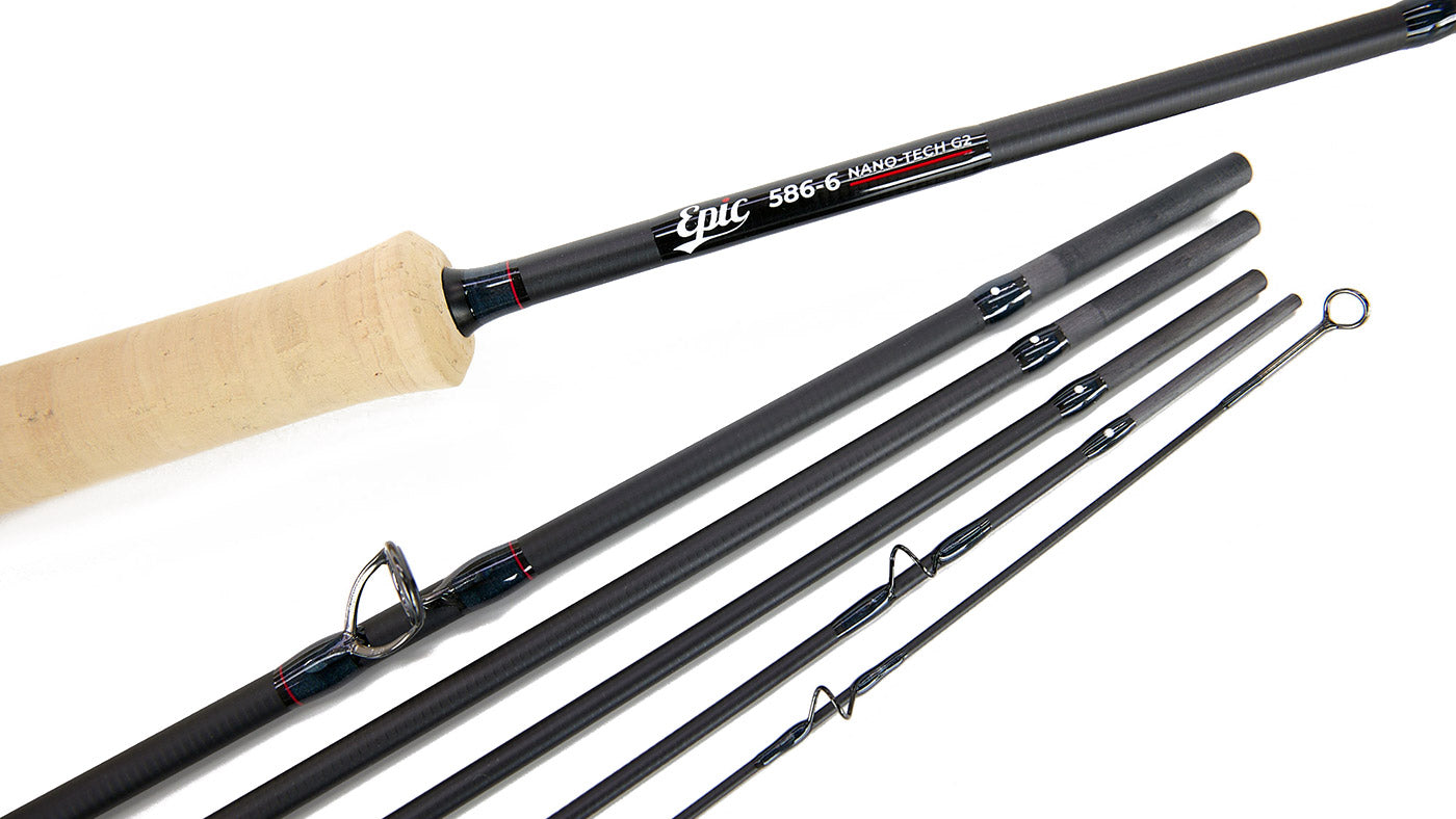 5 wt Epic 586-6G Packlight multi-piece backpacking fly rod