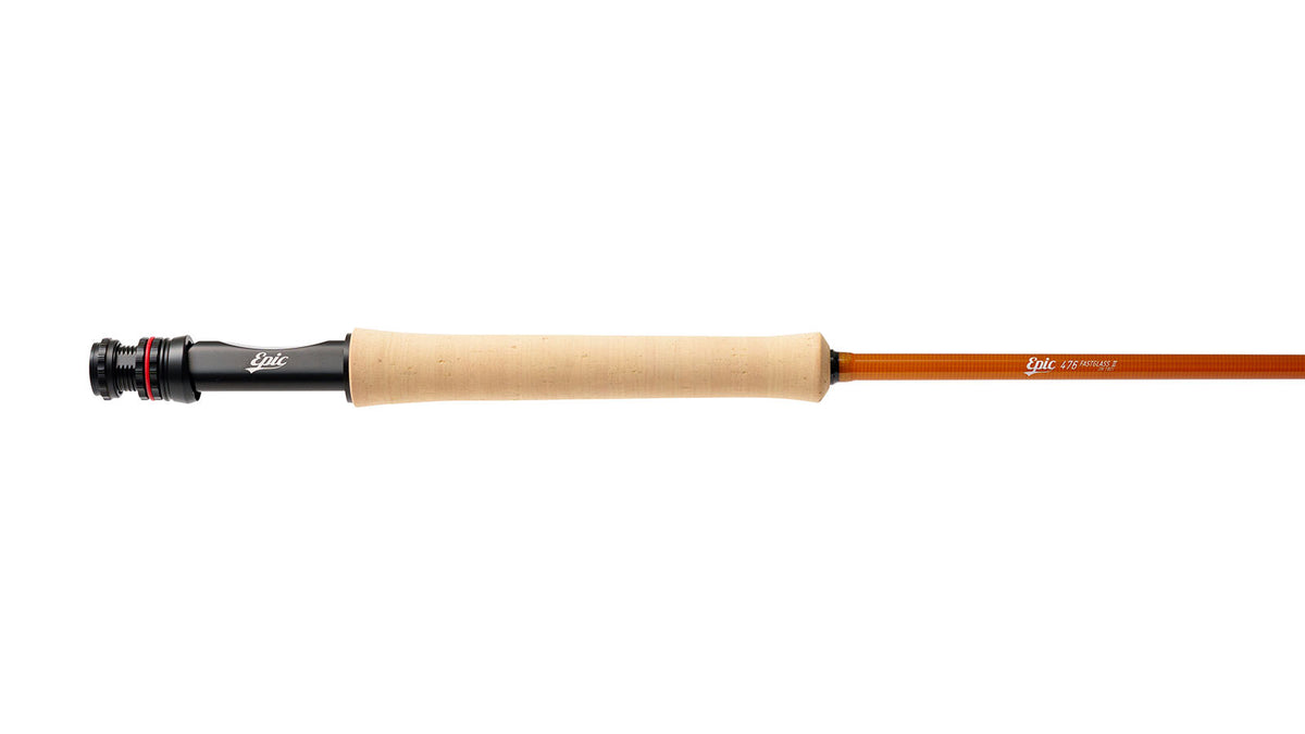Amber color fly rod butt section with premium grade cork grip 