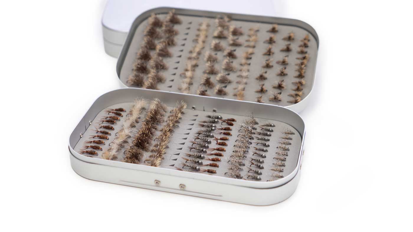 Aluminum aluminium fly box for nymphs for fly fisihing