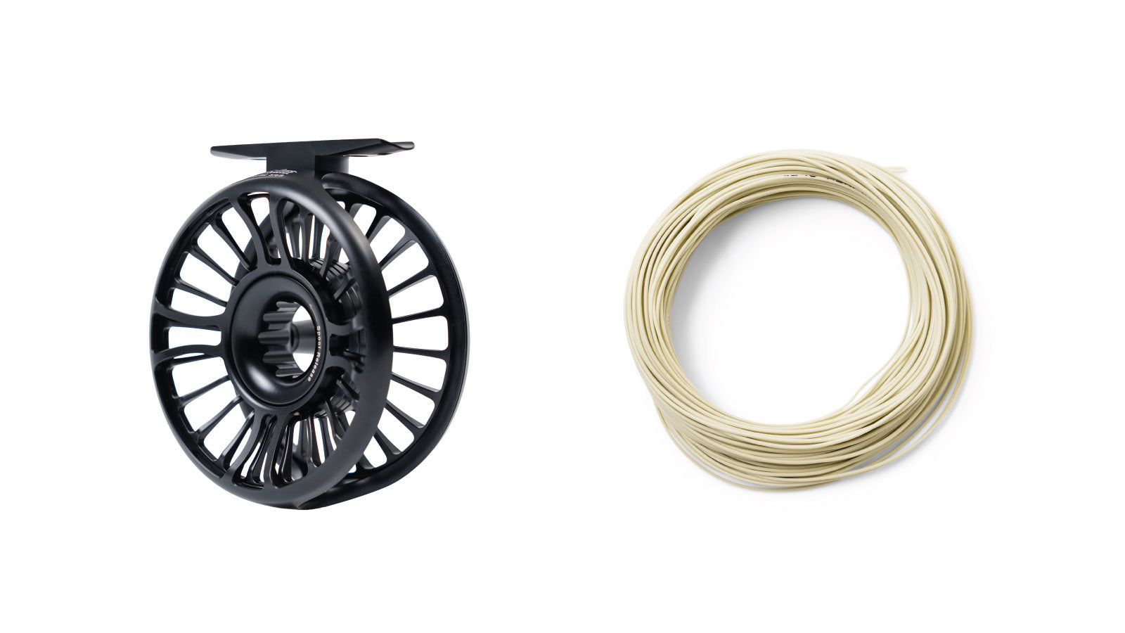 Black Trutta fly fishing reel with double taper fly line