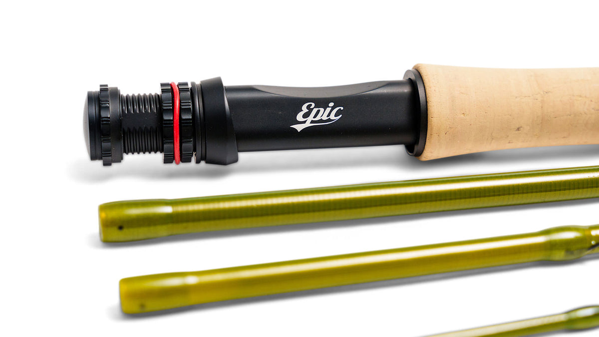 Epic 476 Packlight fly rod with 'Epic' branding on a black reel seat