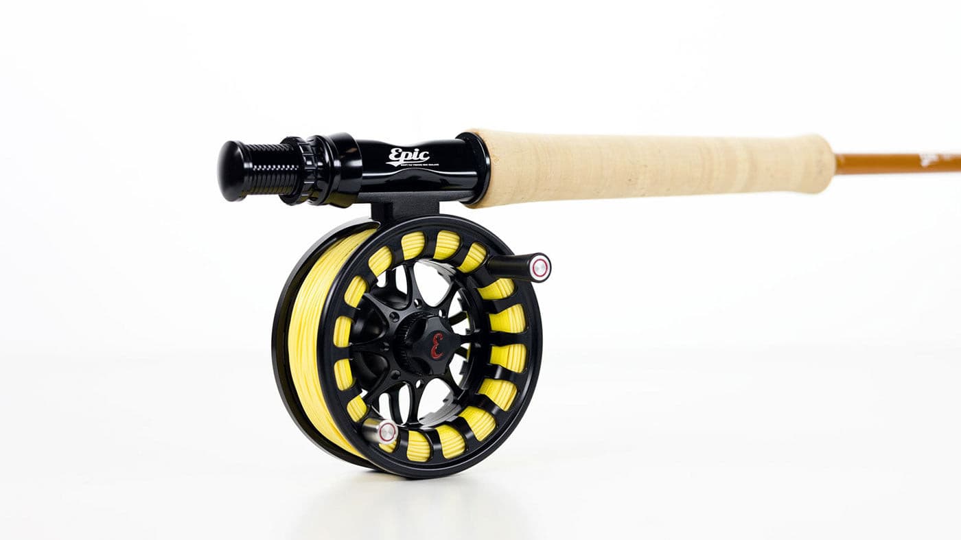 5 weight fly rod reel and fly line combo Epic 580 FastGlass fly rod, matched with our Backcountry Fly reel, spooled up with our Epic 5wt DT presentation fly line & quality gel spun backing ready to fish!