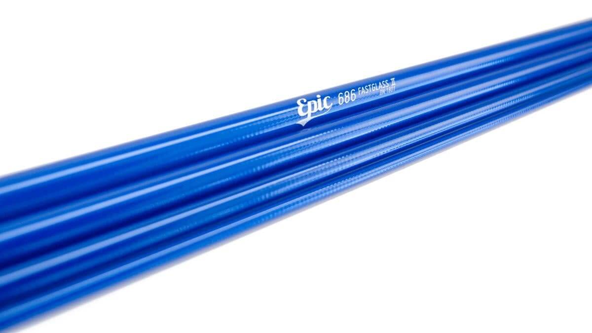 6wt 686 Fiberglass fly rod blank electric blue