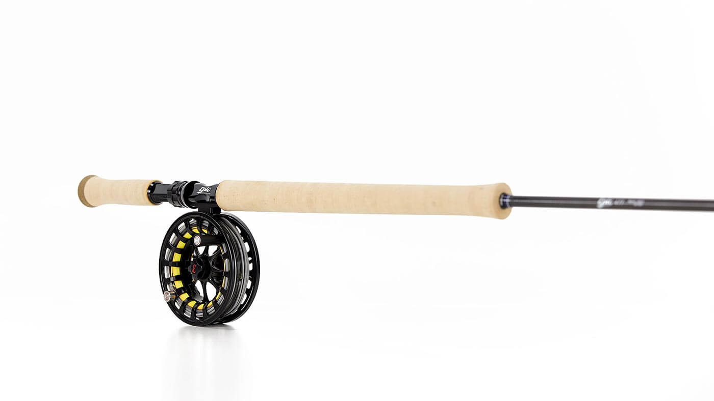 Two handed trout spey rod spey reel and spey line combo 