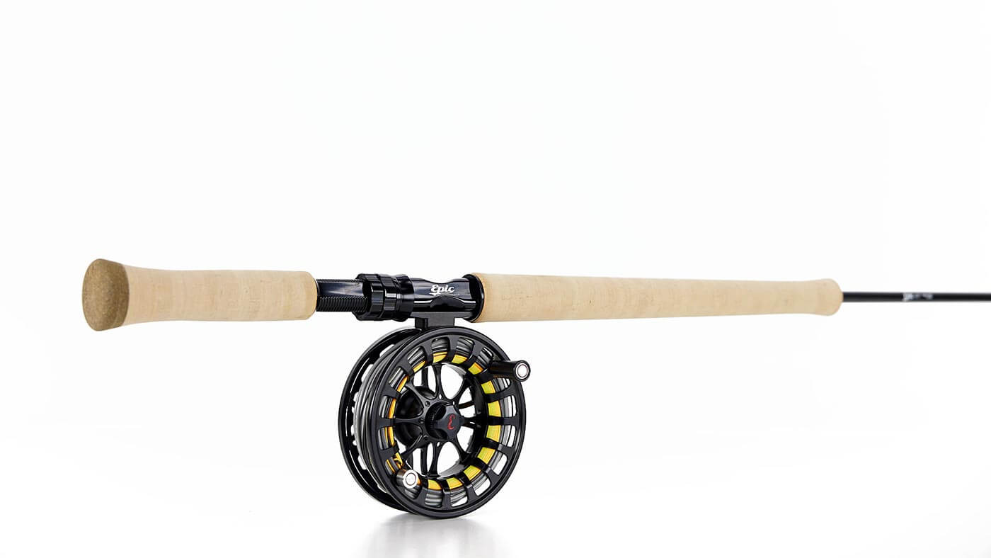 Two handed trout spey rod spey reel and spey line combo