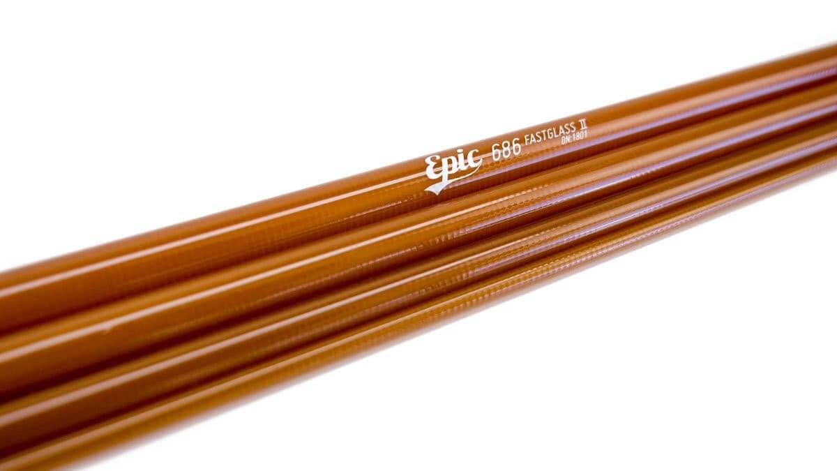 6wt 686 Fiberglass fly rod blank amber