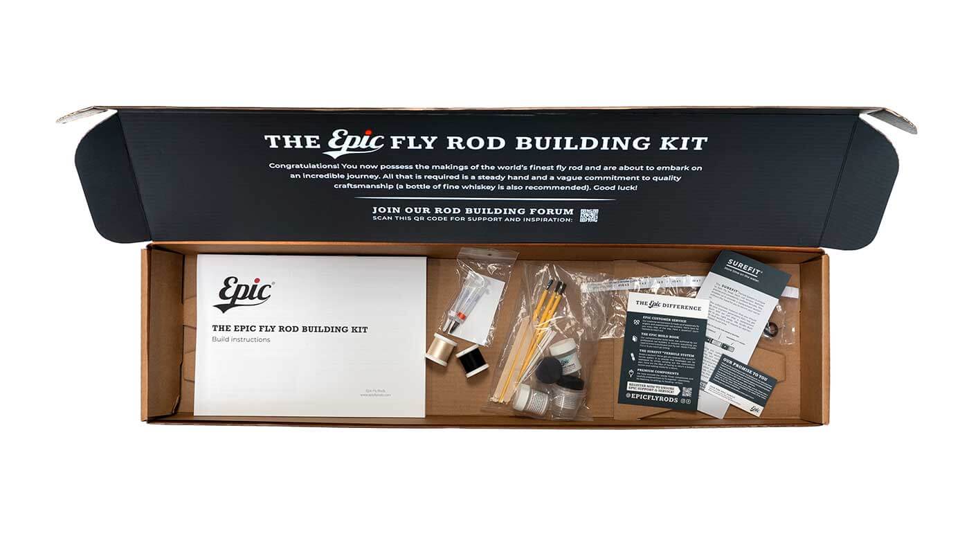 Epic 4wt FiberGlass fly rod back packing fly rod Building Kit Olive / Black Carbon Fiber